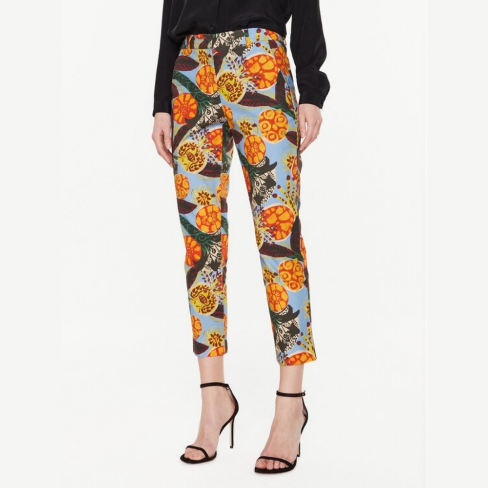 Weekend MaxMara Domino Cropped Cigarette Trouser Pants Cotton US Size 4 Resort